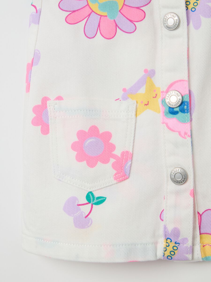 Denim pinafore with flowers print_2