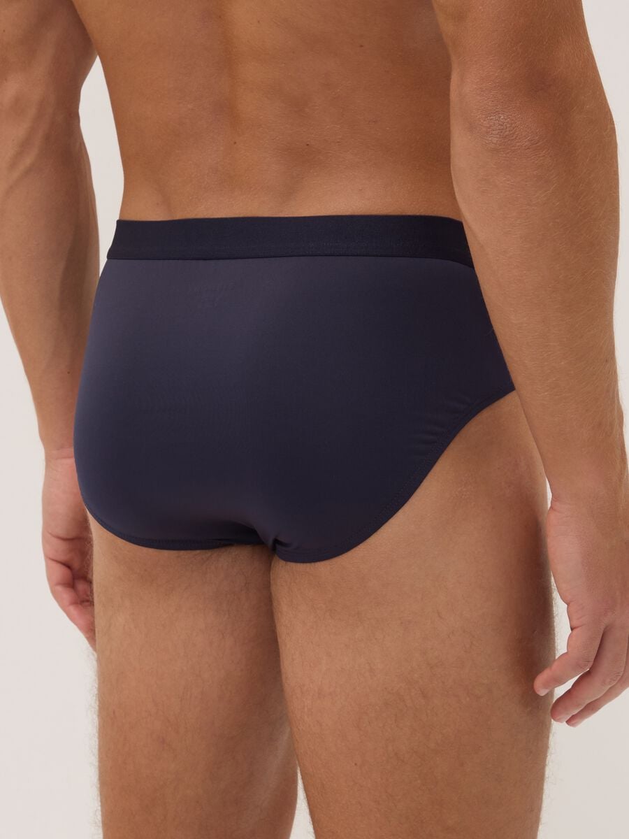 Tripack di slip blu in microfibra elasticizzata_3