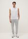 White Cotton Blend Vest Regular Fit_1