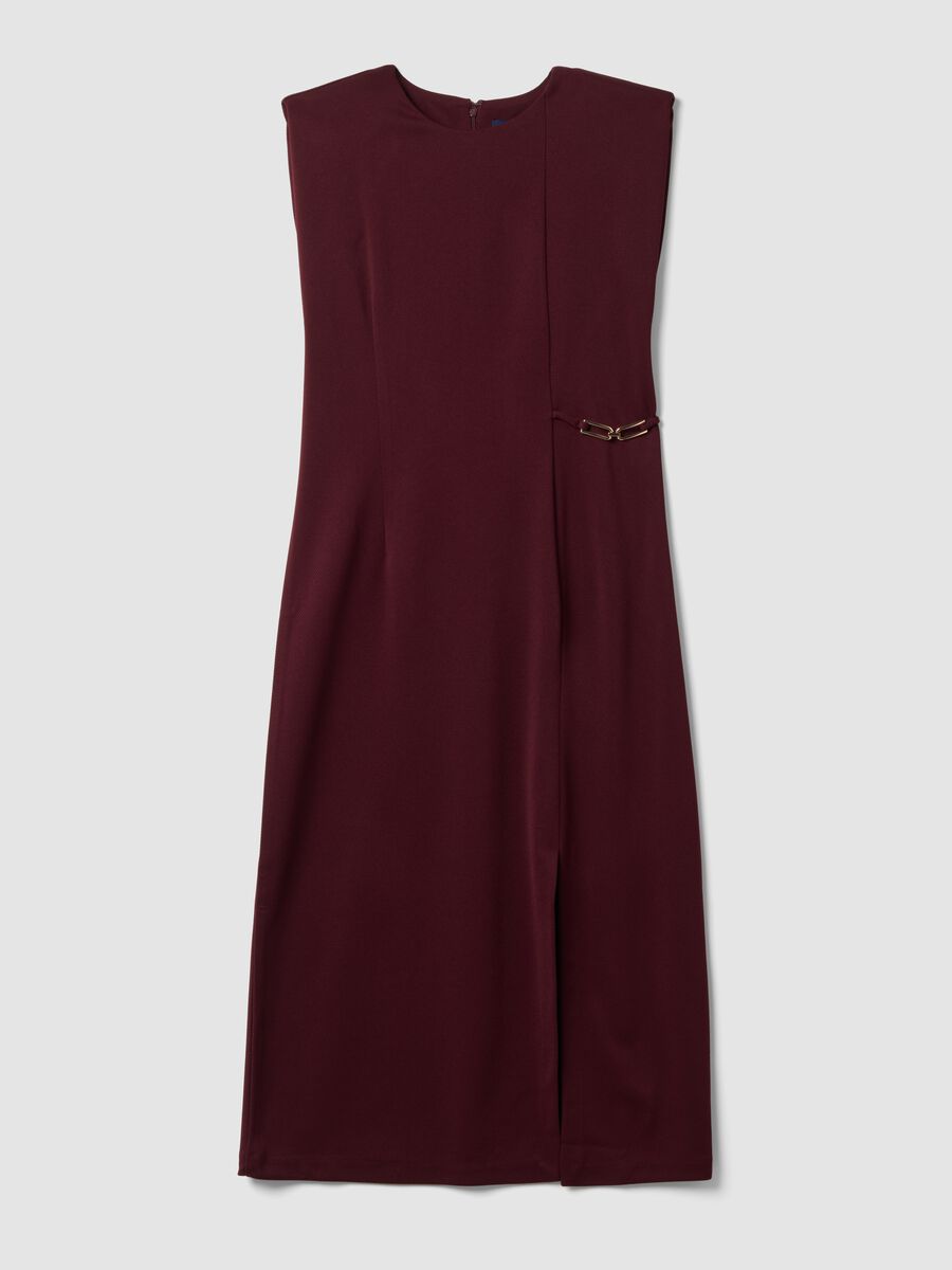Abito rosso midi in tessuto elasticizzato slim fit_4