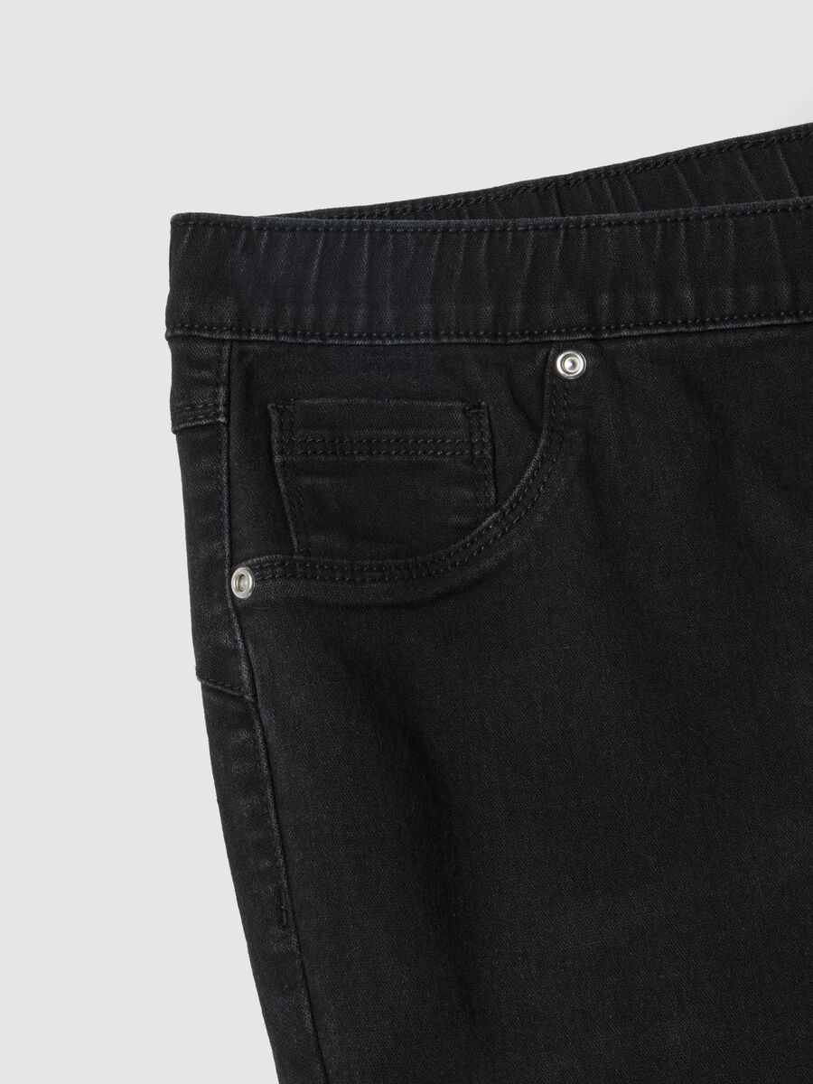 Black Stretch Cotton Skinny Fit Trousers_1