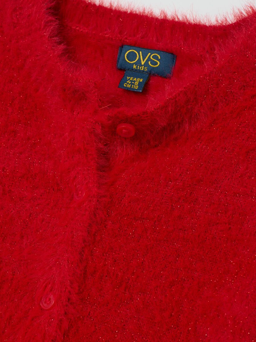 Cardigan rosso da bambina regular fit_2