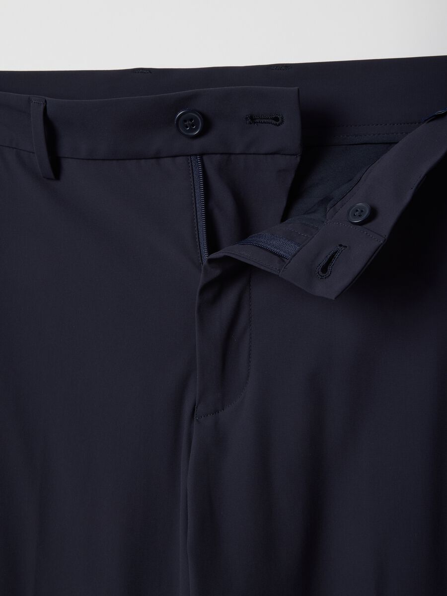 Blue regular fit formal trousers_1