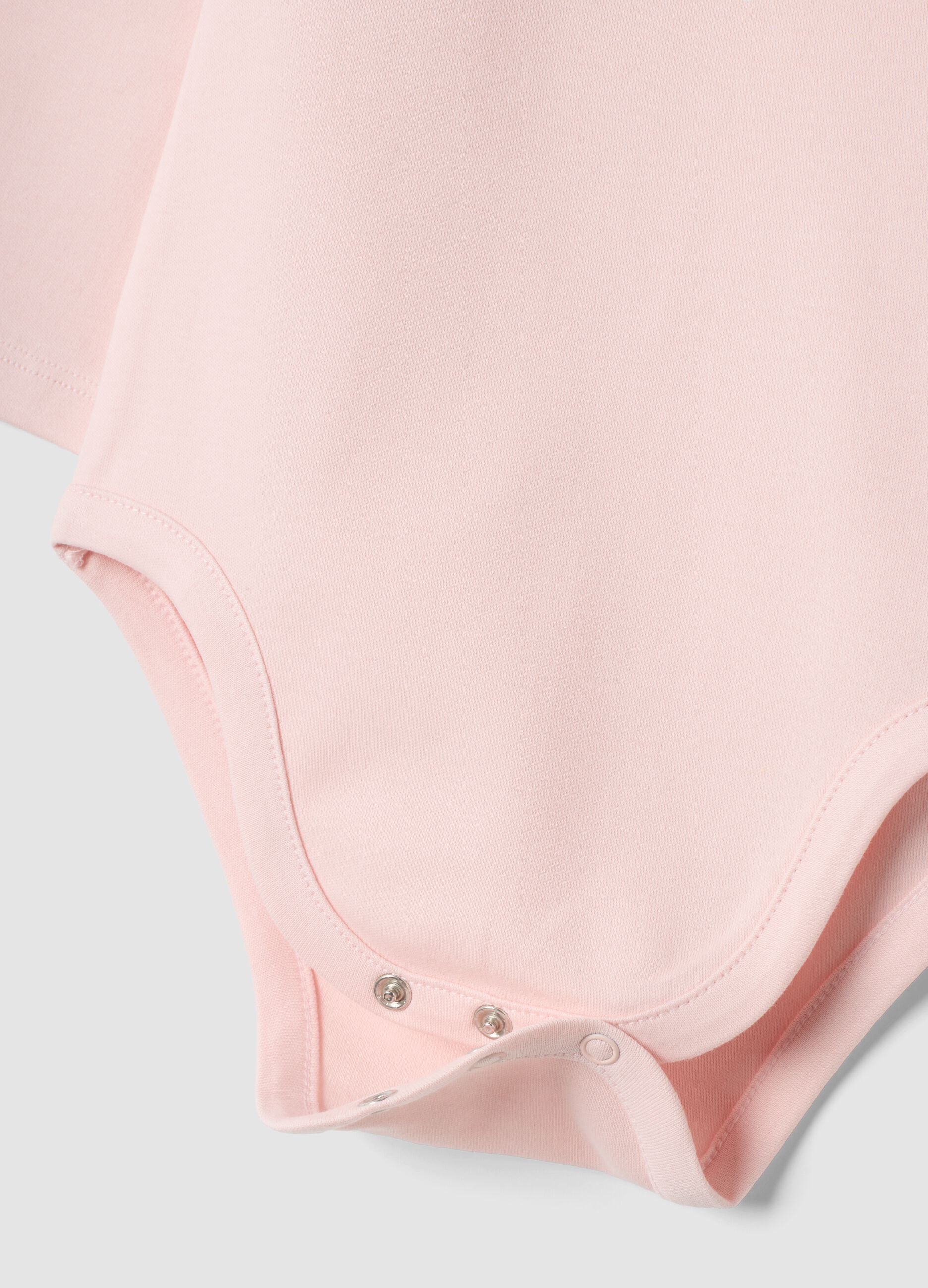 2-pack pink and white organic cotton baby bodysuits with Aristocats print