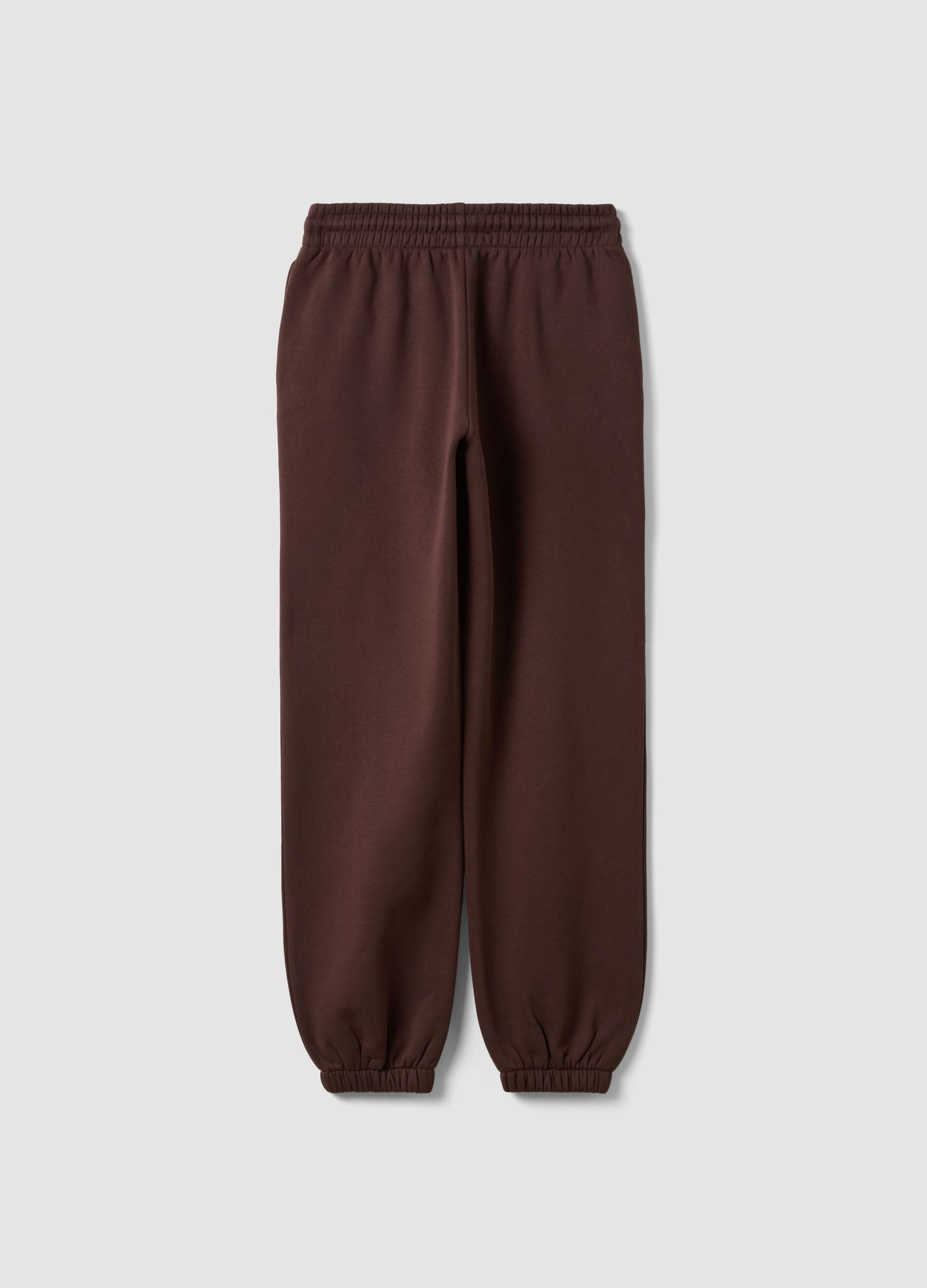 Pantaloni jogger marroni in misto cotone con vita elasticizzata regular fit
