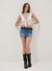 Blue stretch-cotton denim mini skirt_0