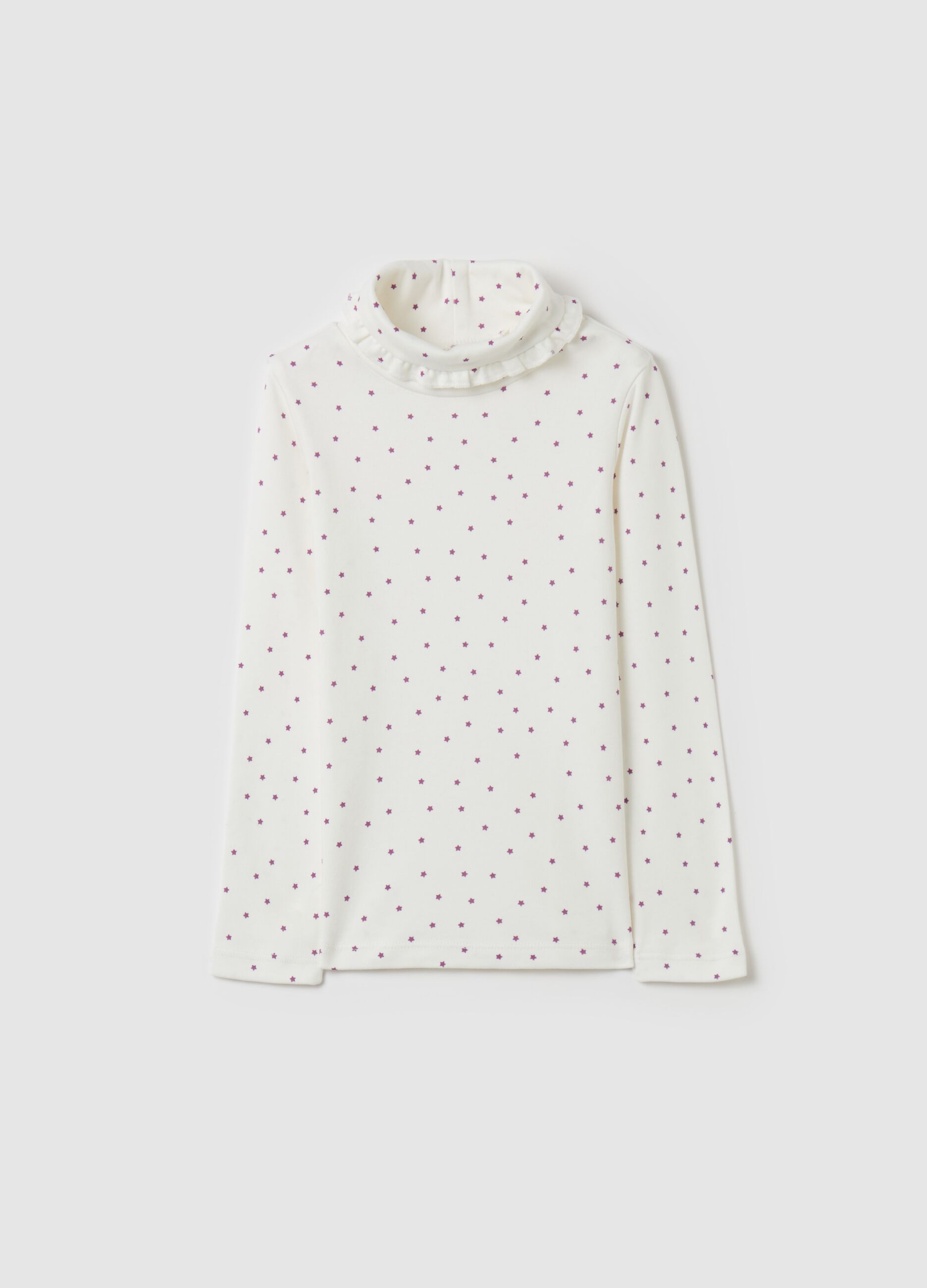 T-shirt with high neck and all-over print