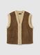 Regular fit brown sleeveless jacket_0