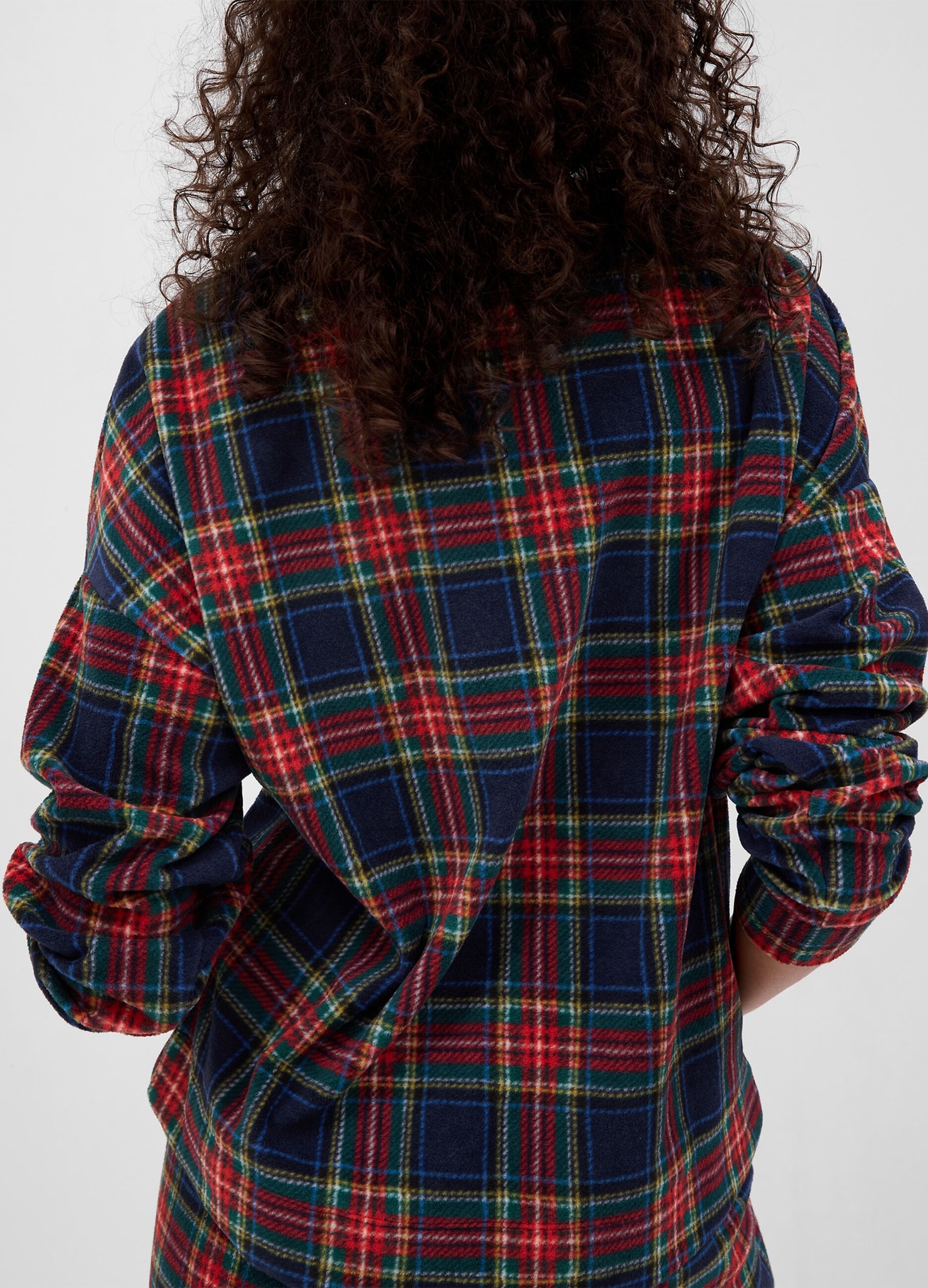 Top pigiama in pile tartan
