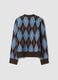 Multicolour stretch wool jumper with diamond jacquard and crew neck_2