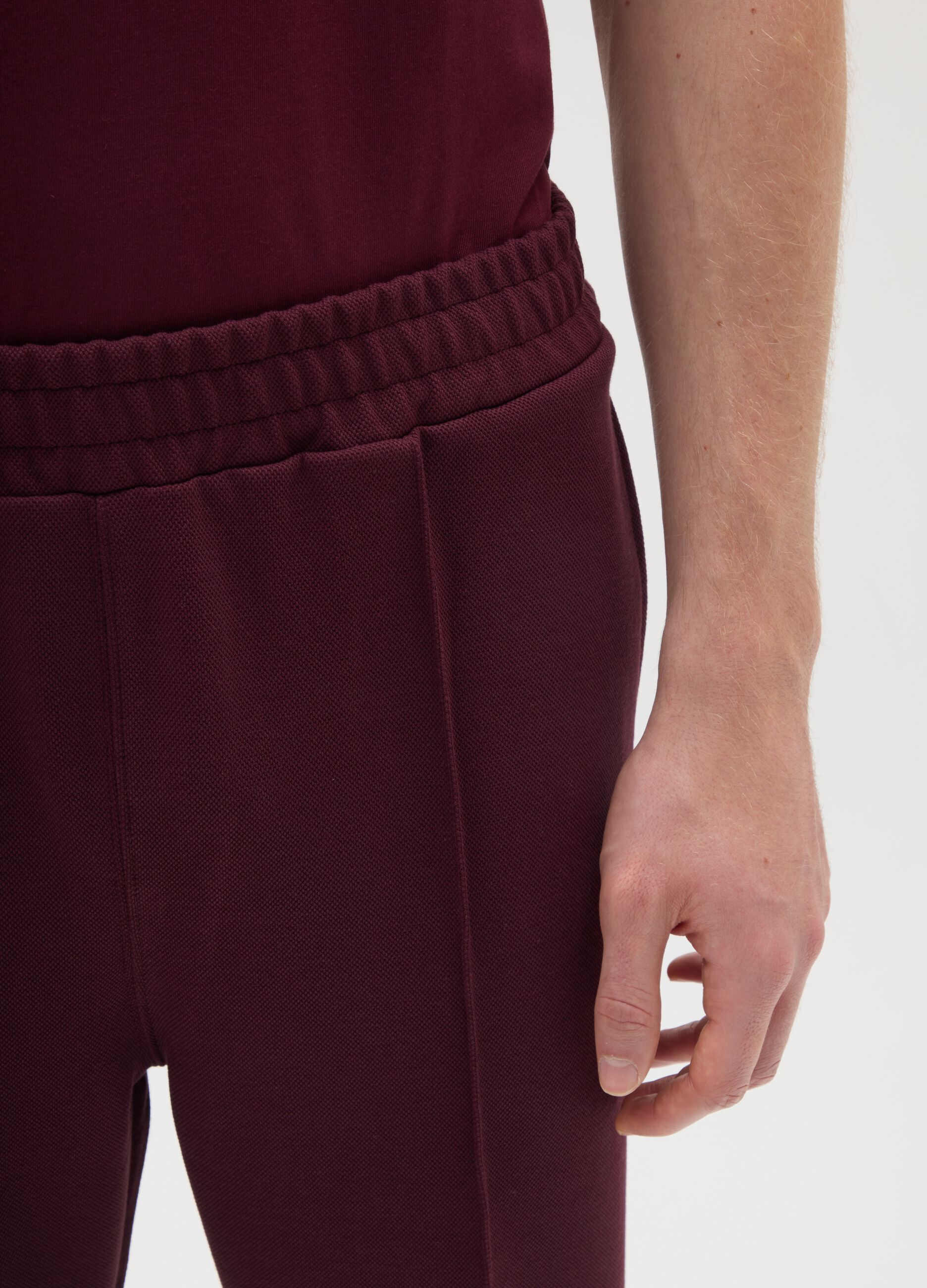Stretch Brown Piqué Trousers