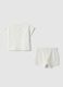 Newborn pure white cotton shirt and shorts set_1