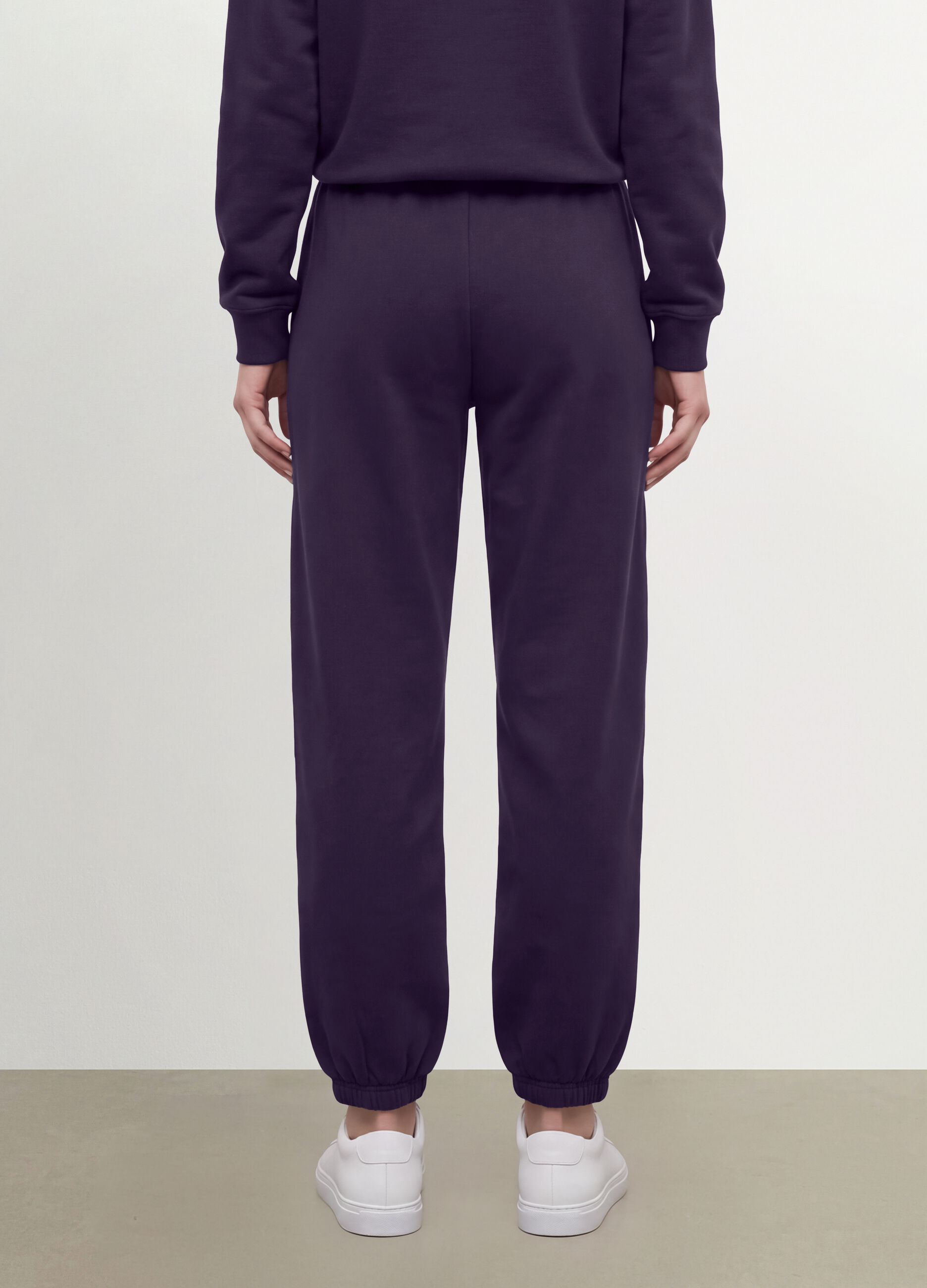 Purple cotton-blend joggers with elasticated waist, regular fit