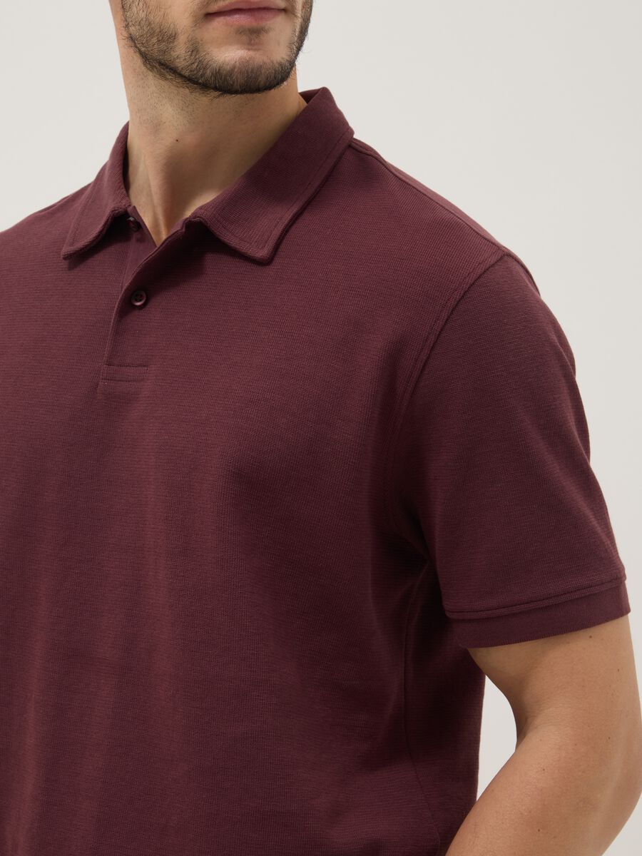 Brown stretch cotton polo shirt regular fit_3