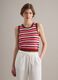 Fitted pure cotton knitted gilet with multicolour stripes_2