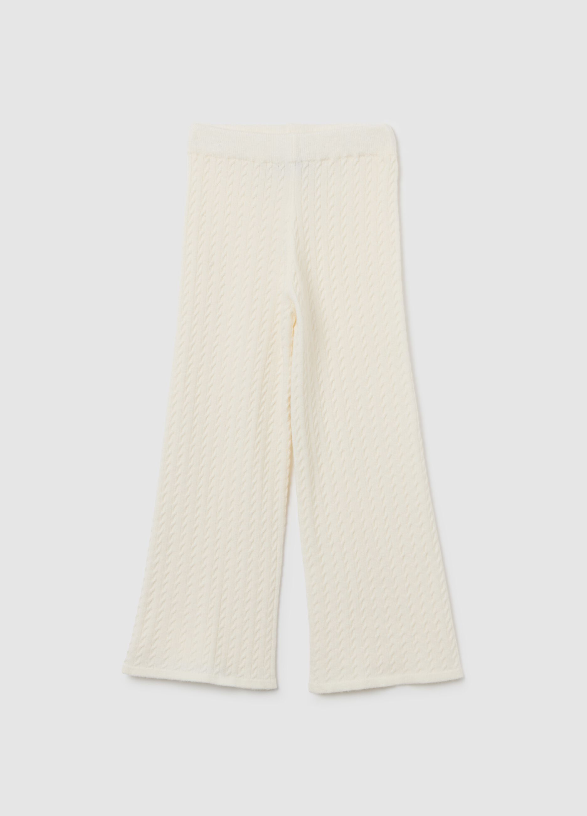 White Acrylic Blend Leggings