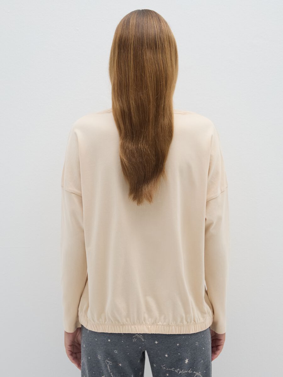 Maglia pigiama in puro cotone beige regular fit_2