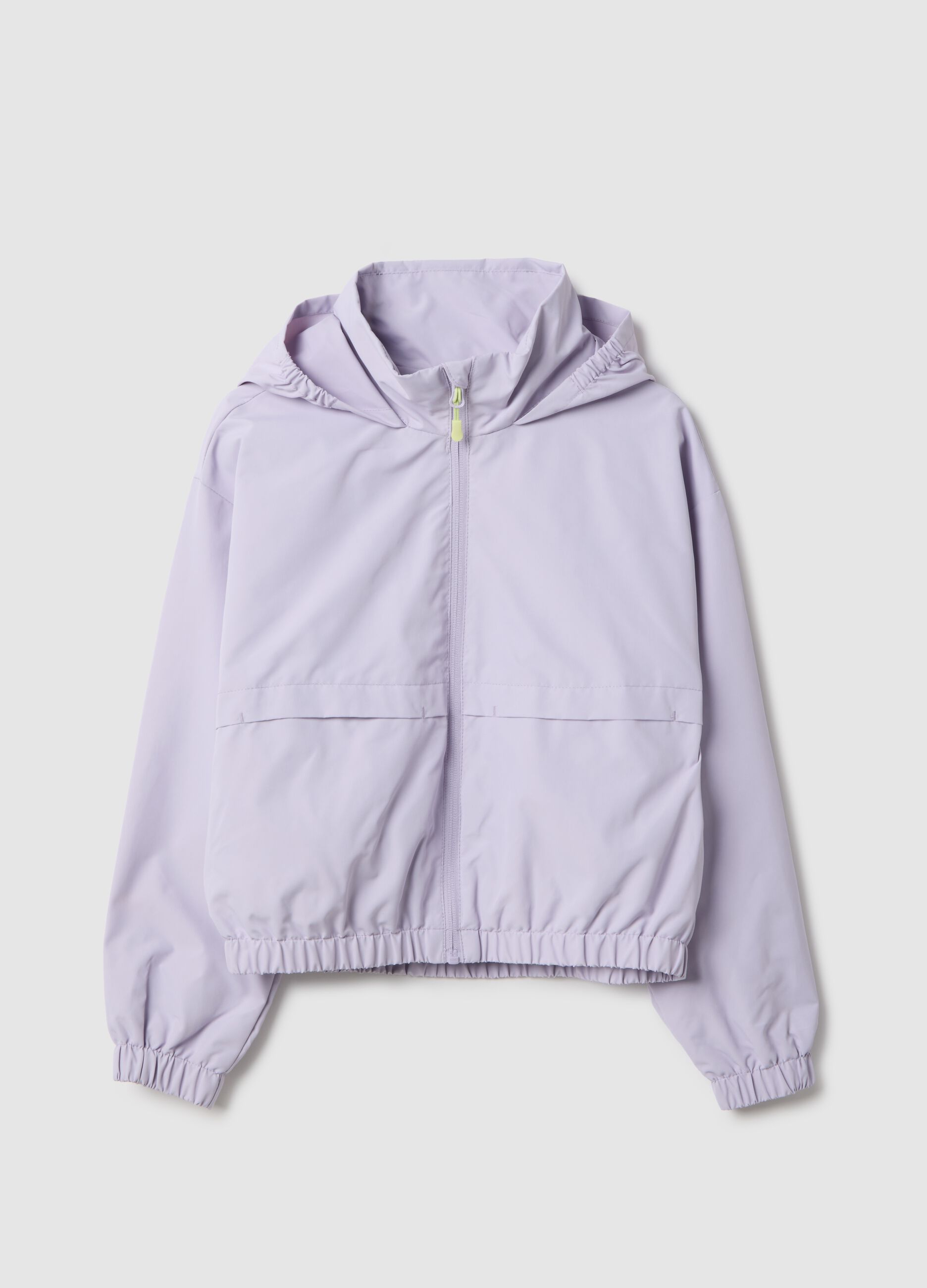 Purple hooded jacket for girls regular fit