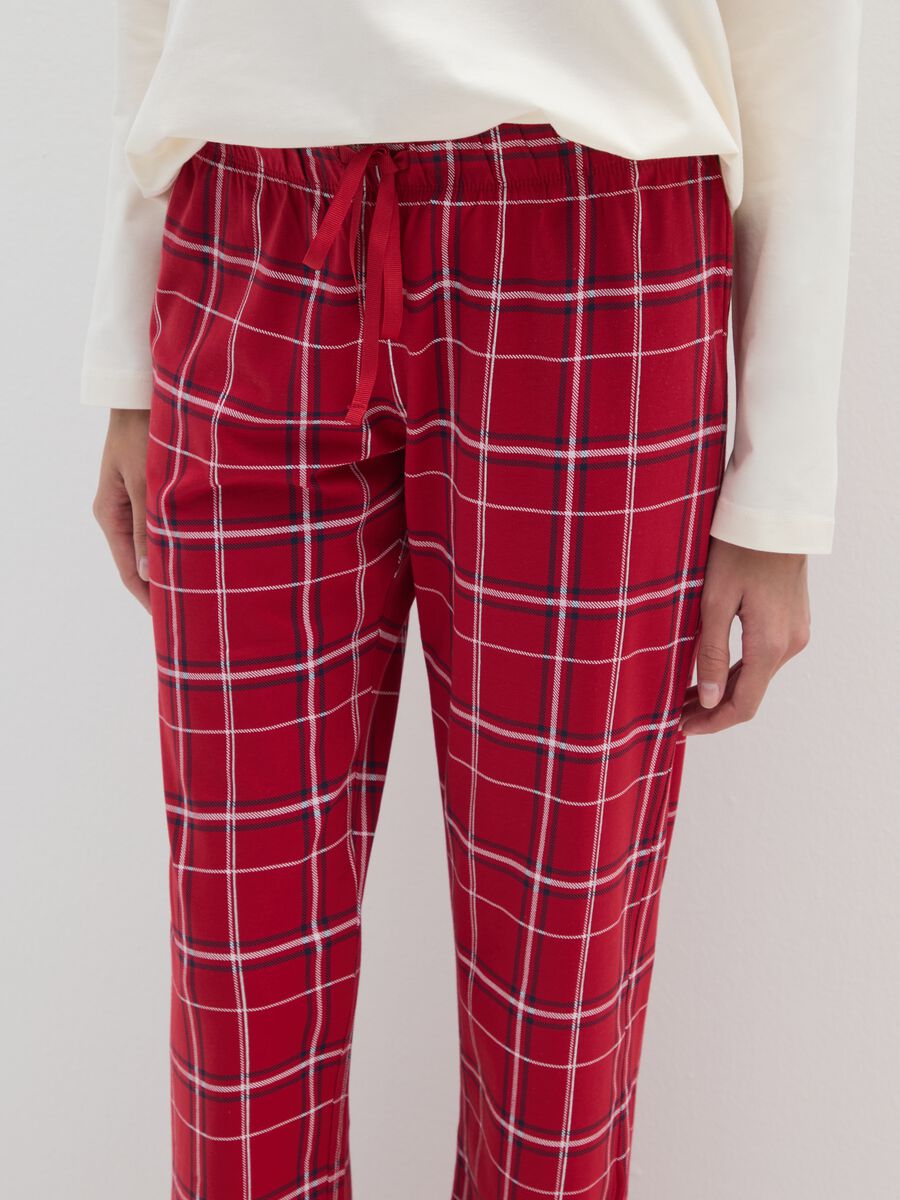 Multicolour plaid Christmas pyjamas in pure cotton regular fit_3
