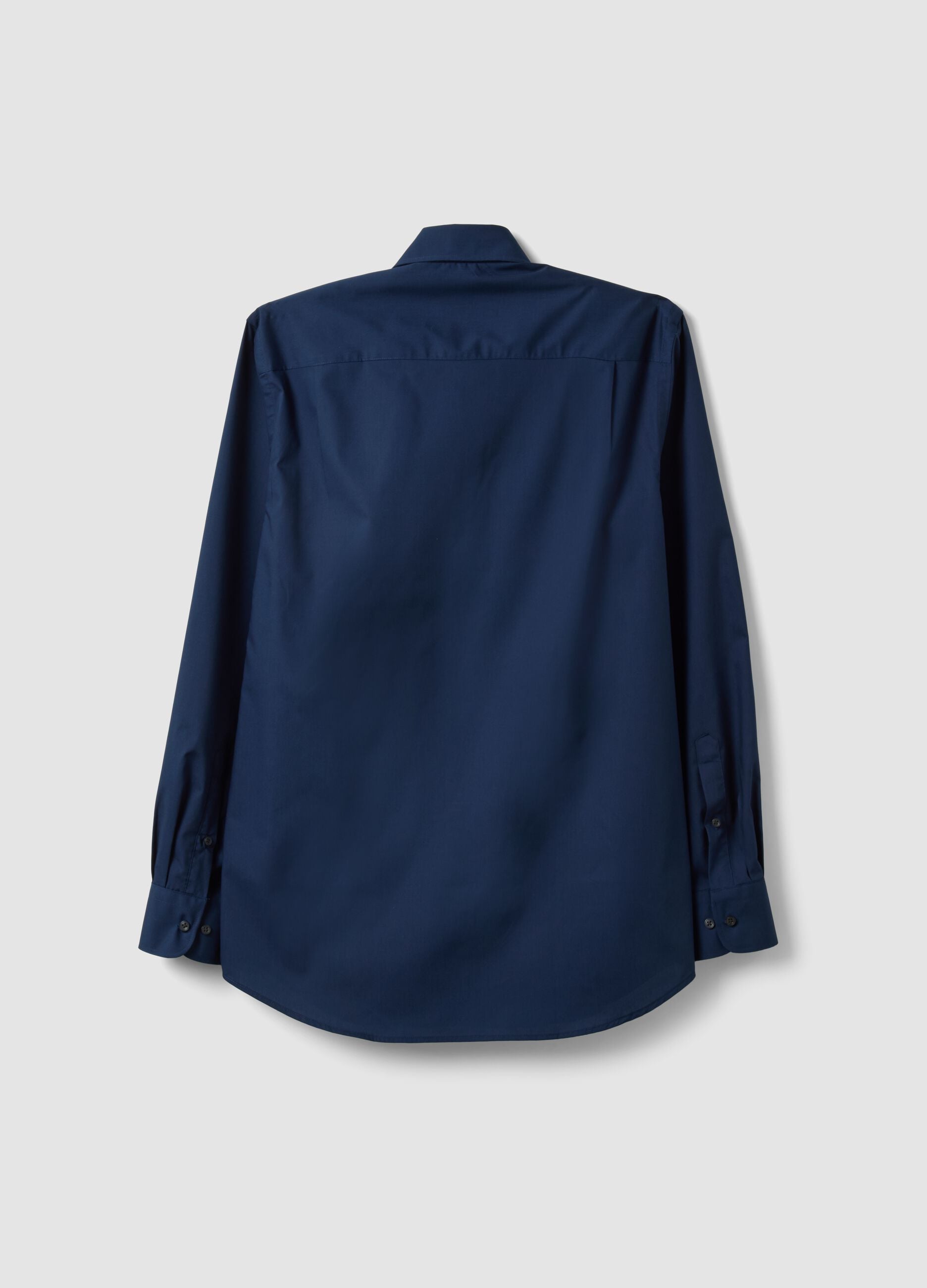 Blue regular-fit shirt with button-down collar, easy-iron