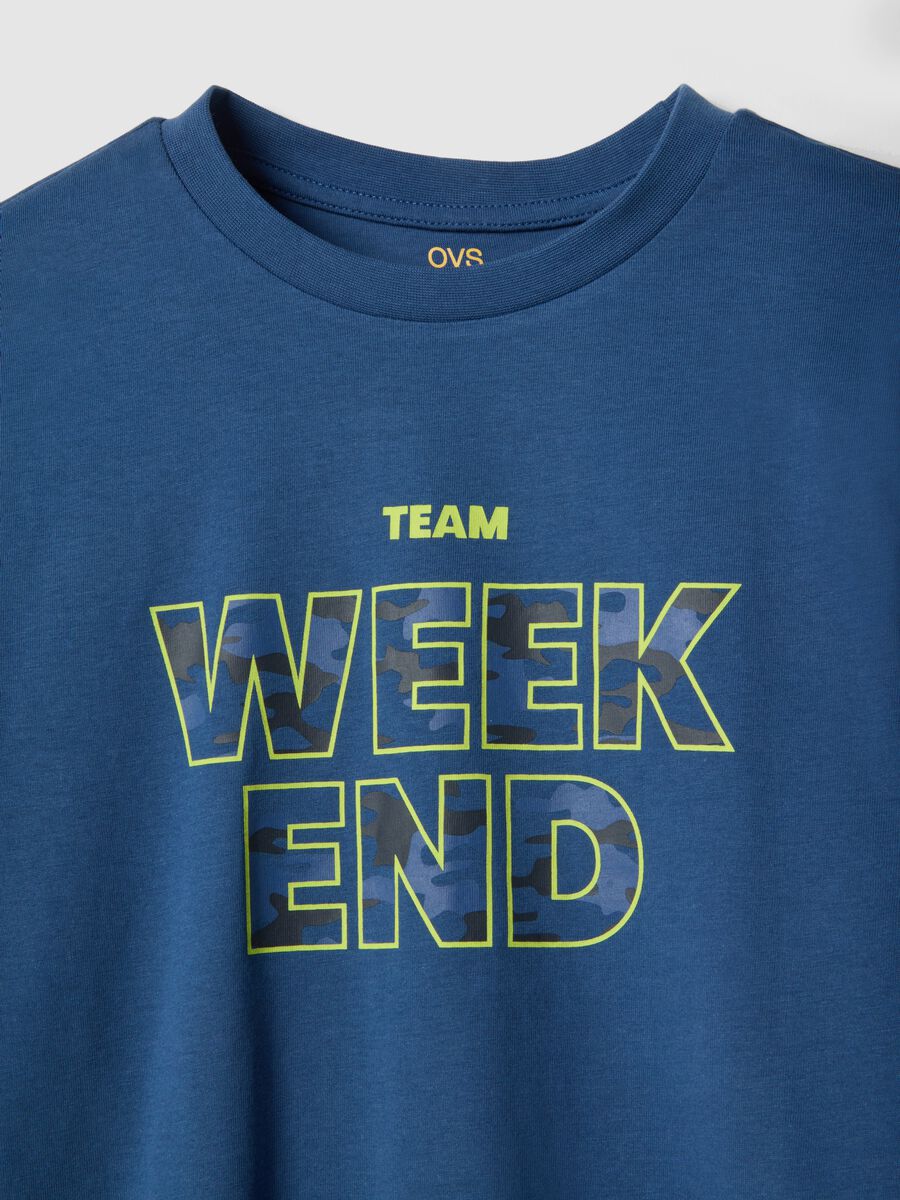 Pigiama in puro cotone blu camouflage da ragazzo regular fit_2