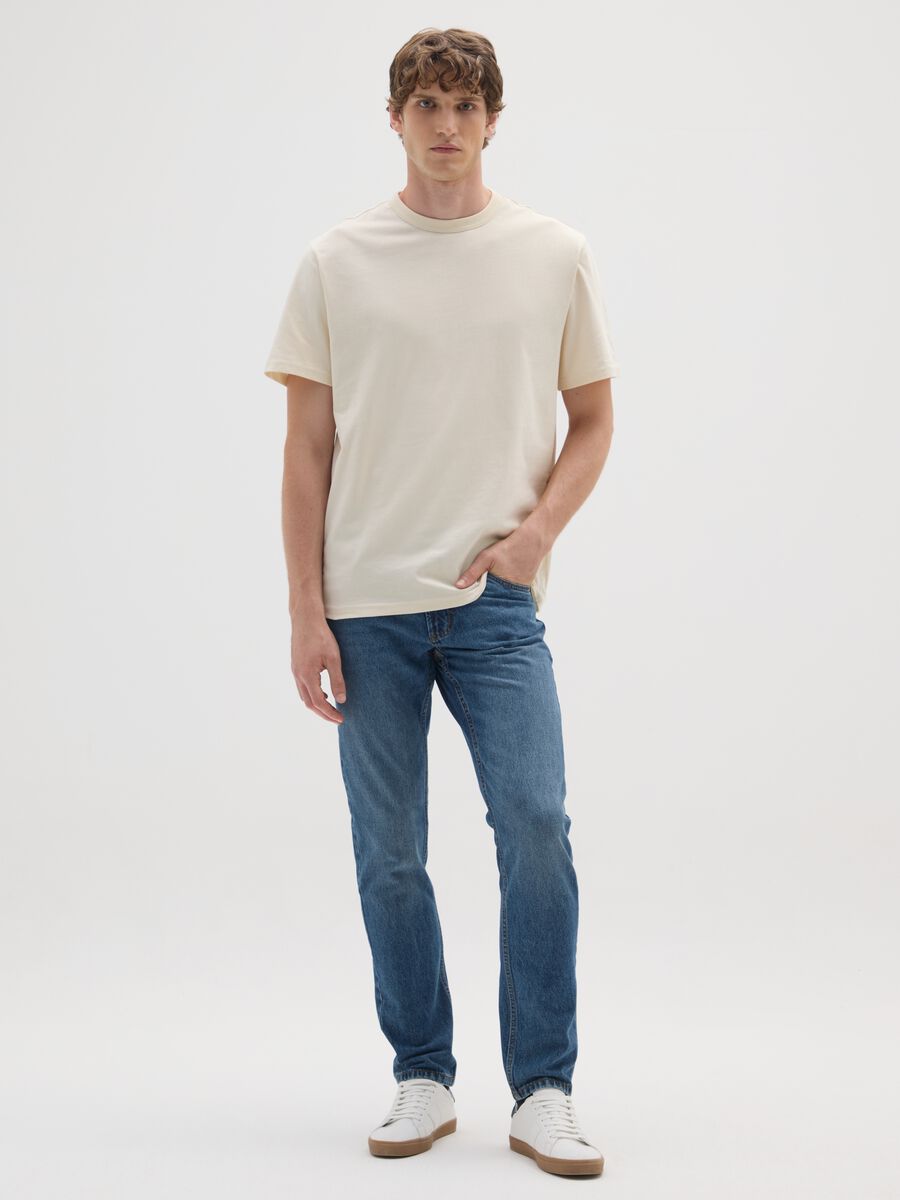 Pure Blue Cotton Slim Fit Jeans_0
