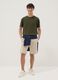 Boy's beige oversized fit pure cotton cargo shorts_0