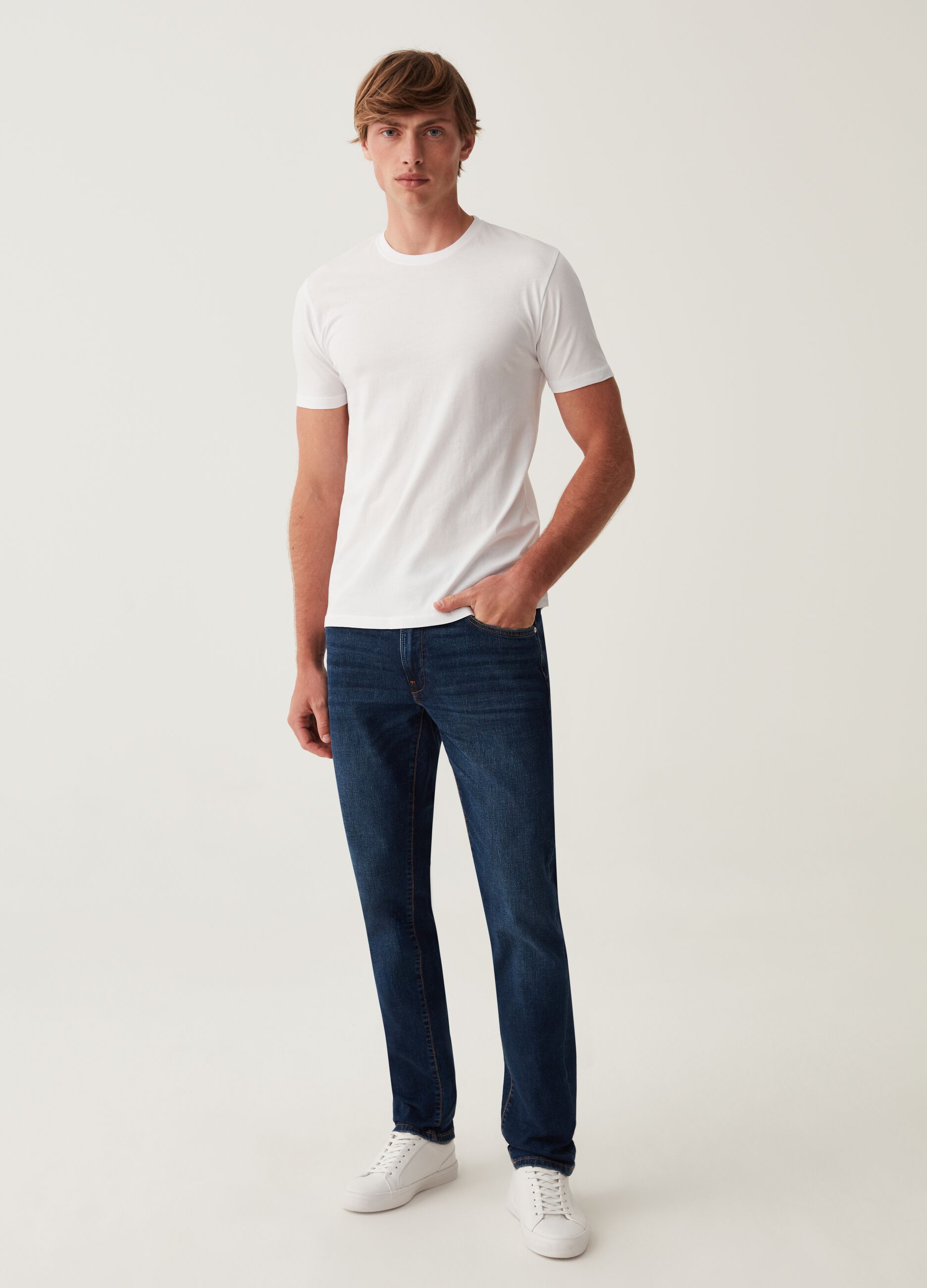 Jeans slim fit cross hatch_0