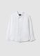Camicia in puro lino bianca oversize fit da bambino_3