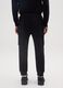 Black cotton blend cargo pants_2