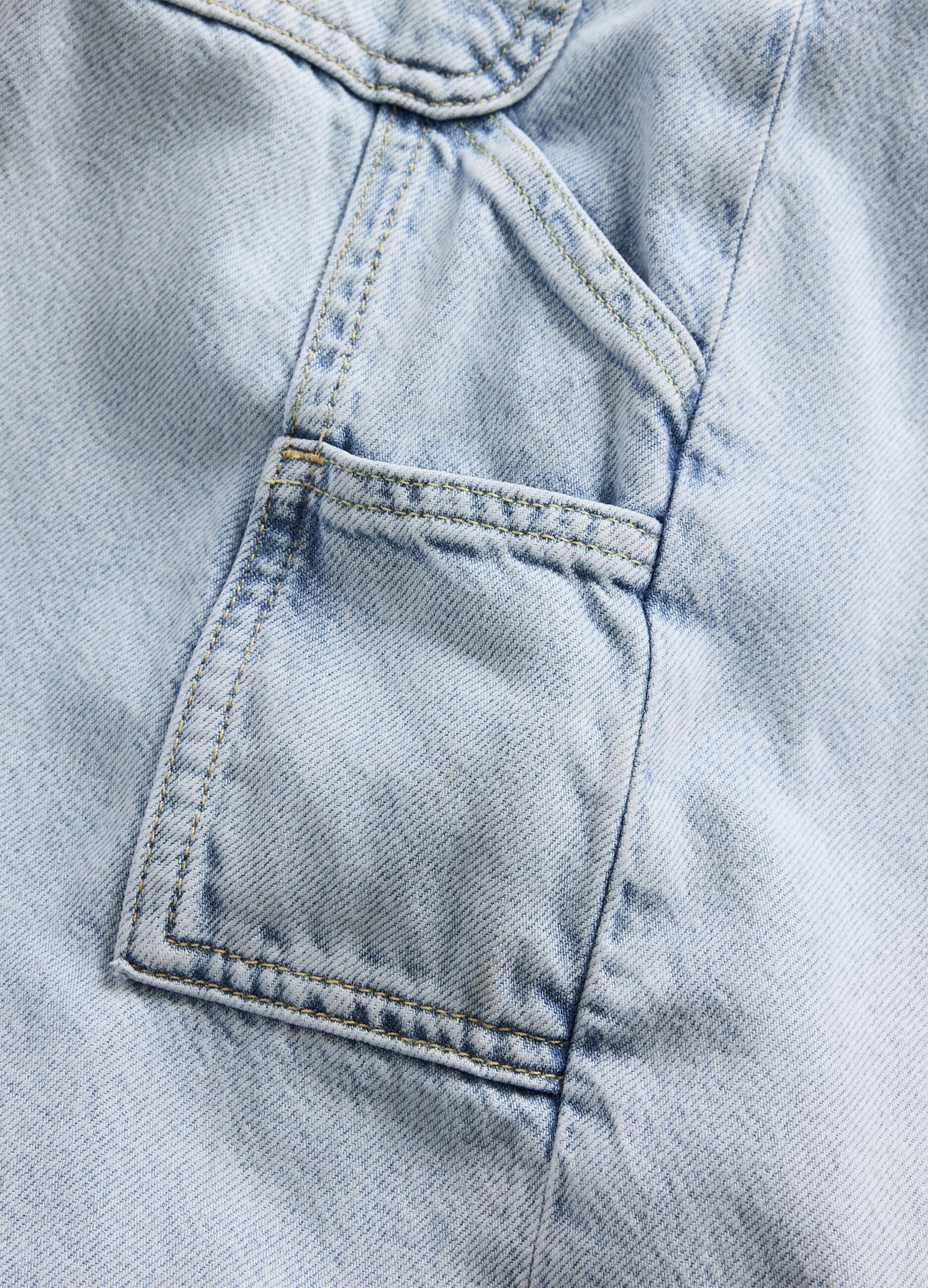 Wide Leg Jeans in Cotton and Lyocell Blend