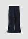 Blue flared leggings in organic cotton and stretch viscose for baby girl_1