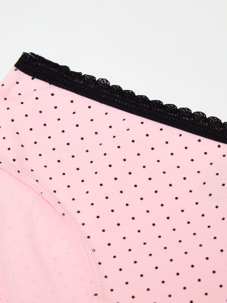 Briefs in organic cotton with micro polka dots print_2