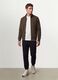 Green cotton-blend sweatshirt with crew neck and zip, regular fit_1