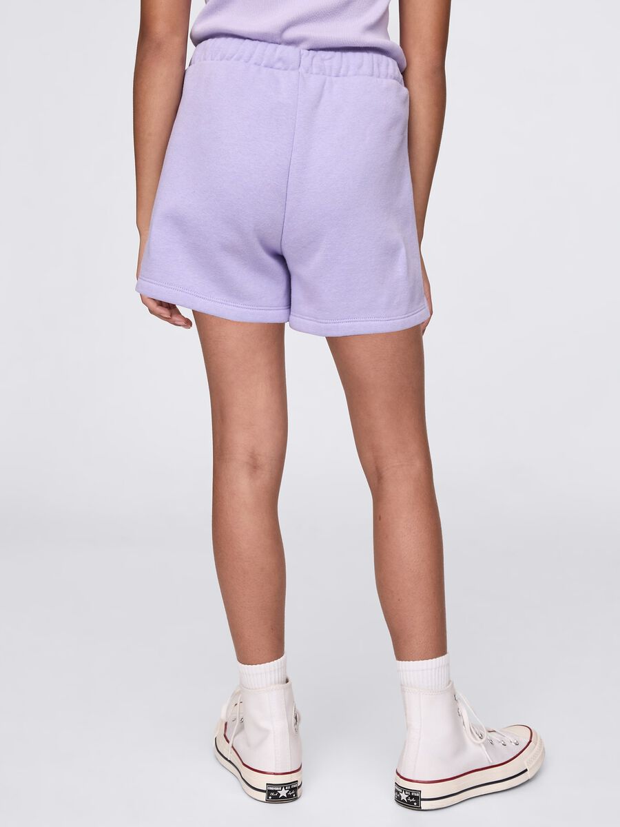 Purple shorts with drawstring and logo print_2