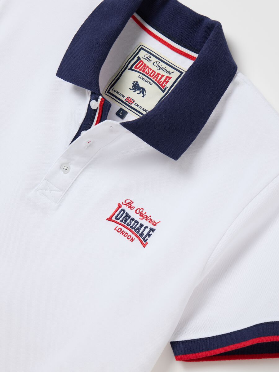 White Short Sleeve Cotton Polo Lonsdale_5