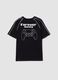 T-shirt nera in puro cotone con girocollo e stampa Playstation_2