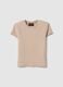 Beige stretch cotton fitted t-shirt_0
