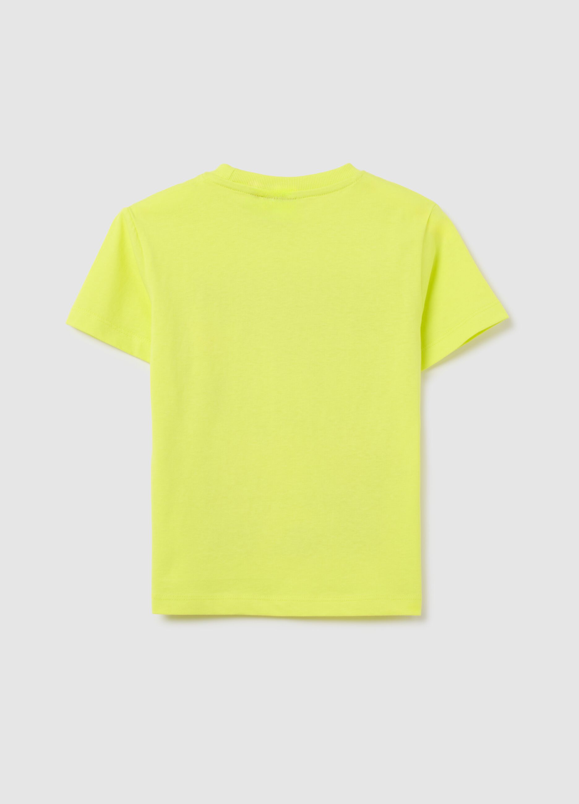 T-shirt da bambino in puro cotone gialla over