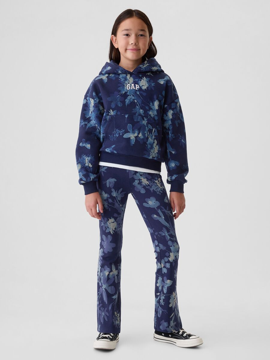 Floral crop sweatshirt with logo embroidery_1