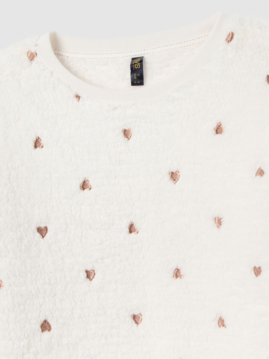 White regular fit pyjama top with print_5