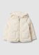 Beige padded hooded zip-up jacket for baby girl_0