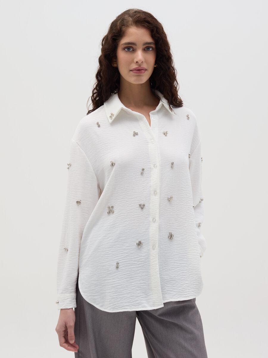 Shirt with diamanté applications_0