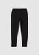 Girls' black stretch cotton slim fit leggings_0