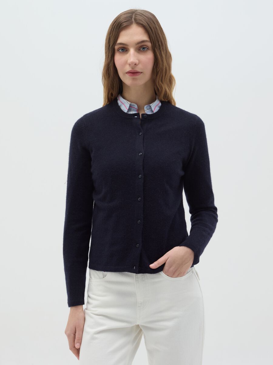 Solid colour cashmere cardigan_0