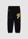 Children's black cotton blend regular fit jogger trousers_0