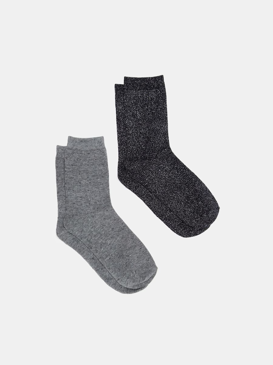 Two-pair pack short socks with lurex_0