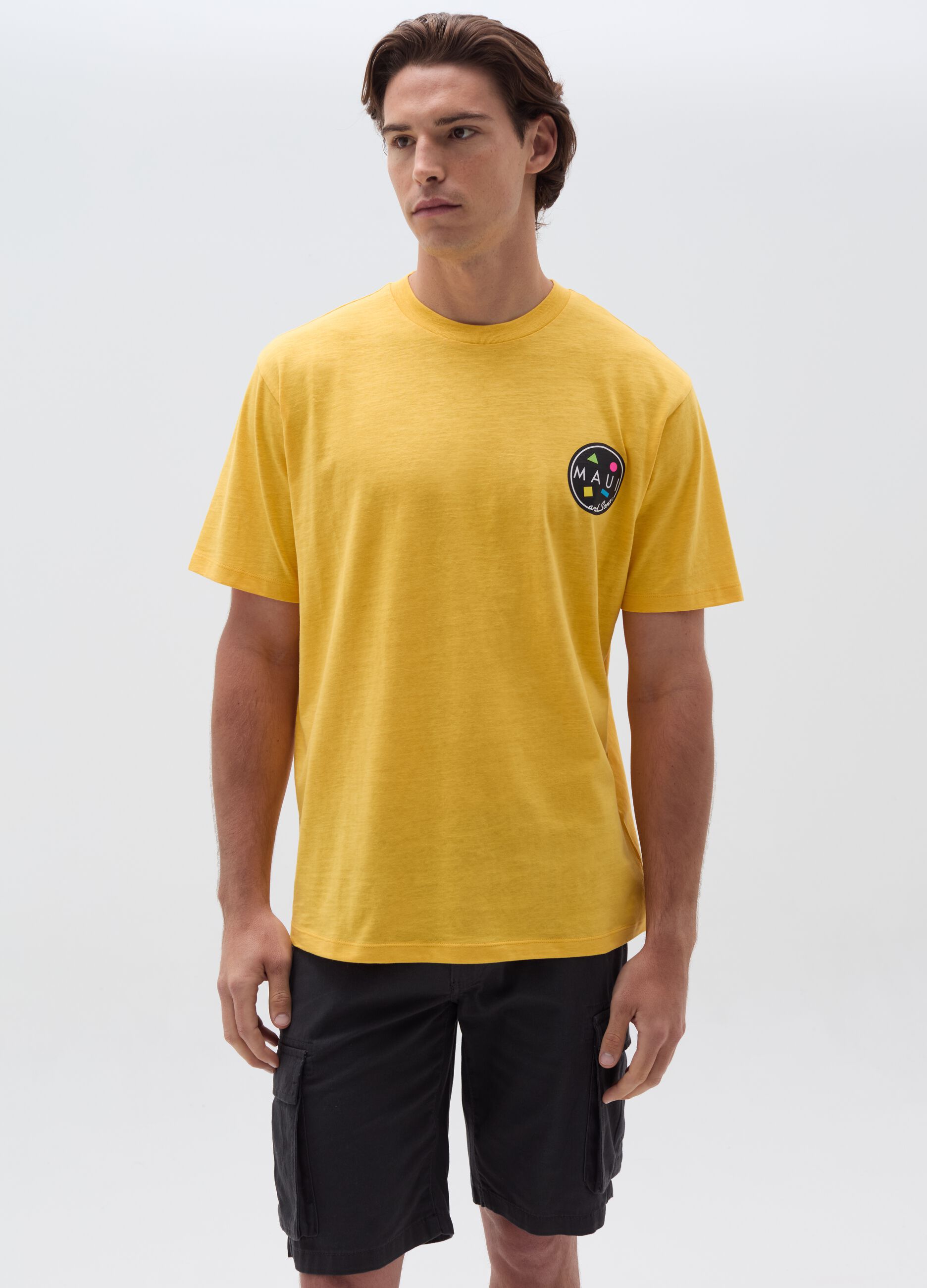 Ovs T-shirt in slub jersey con stampa logo