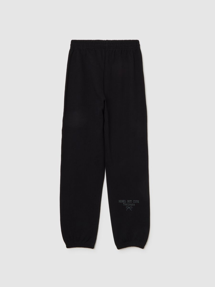 Black Cotton Jogger Trousers_4