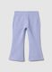 Slim fit violet stretch cotton trousers for girls_0